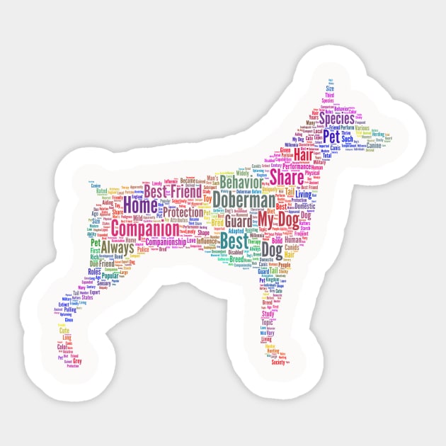 Dog Doberman Animal Pet Text Word Cloud Sticker by Cubebox